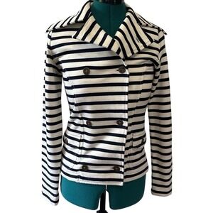 Ralph Lauren Jacket Womens XS Navy White Striped Nautical Preppy Sailor Chic